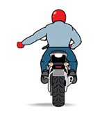 Знак включить поворотник мотоциклист