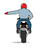 Знак замедления мотоциклист