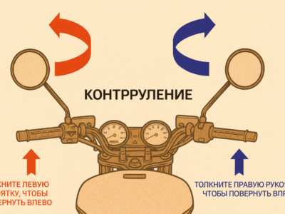 Контрруление на мотоцикле