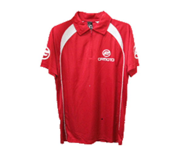 Спортивная рубашка-поло мужская красная с белой отделкой