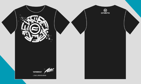 Черная футболка оверсайз, каллиграфия